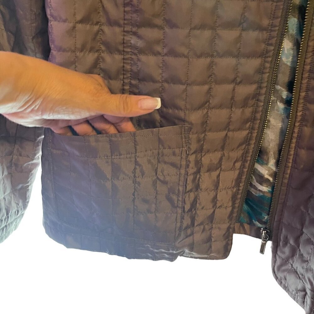 Chico's Lightweight Quilted Jacket Pockets Size 3/Large/16/18 TINY FLAW - Picture 5 of 13